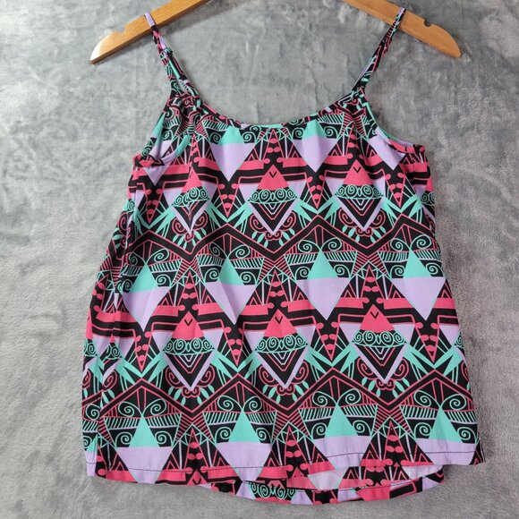 LA Hearts Womens XS Cami Tank Top Aztec Geometric Festival Sleeveless Multicolor - Picture 7 of 10